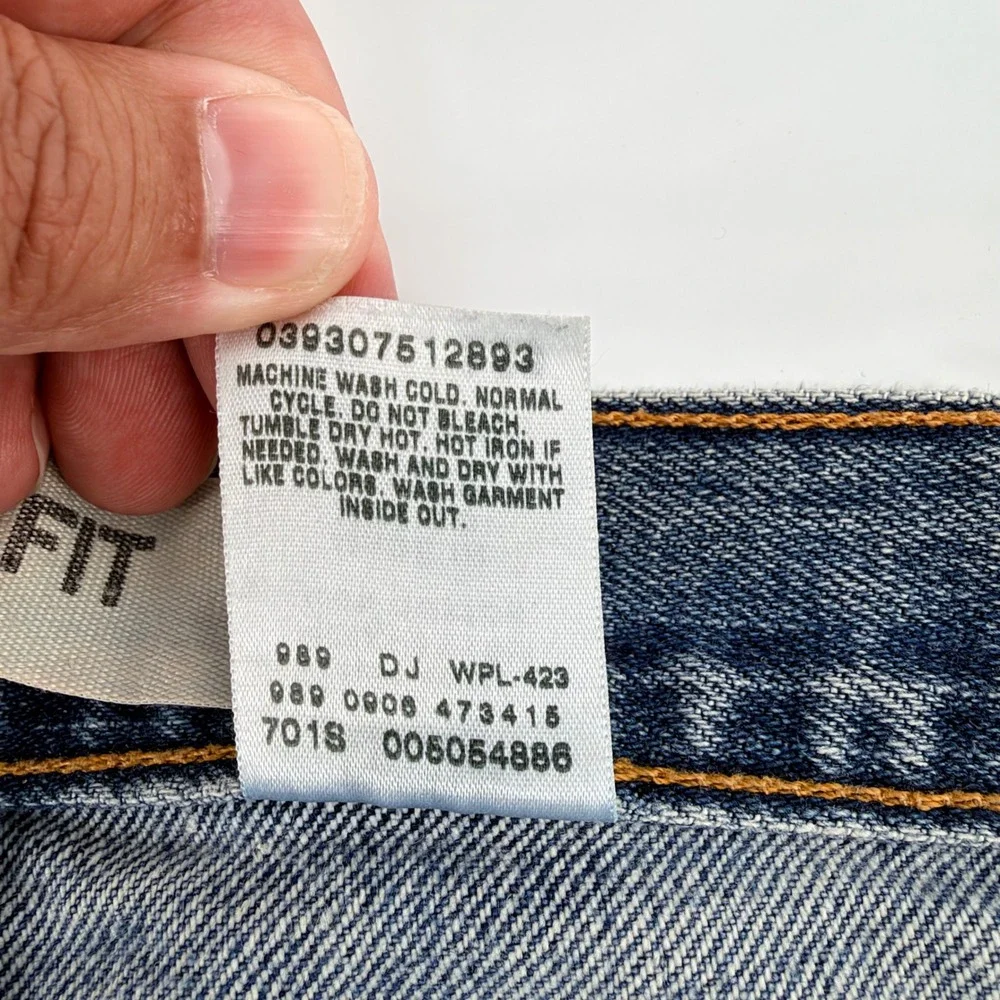 Levi's 505 Regular Fit Distressed Jeans Vintage Workwear 38x29 Medium Wash Blue